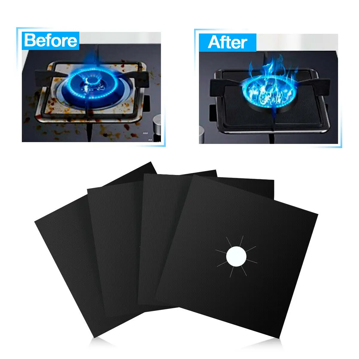 Gas Range Stove Top Burner Gas Stove Protector Cover Liner Reusable Non Stick Silicone Anti-fouling and Anti-oil Cookware Parts
Gas Range Stove Top Burner Gas Stove Protector Cover Liner Reusable Non Stick Silicone Anti-fouling and Anti-oil Cookware Parts