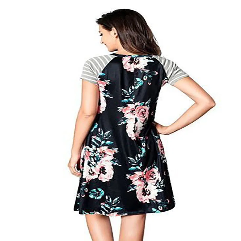 2021 women's print contrast color dress hedging round neck stitching banquet dress spring new short-sleeved womens dress vestido
2021 women's print contrast color dress hedging round neck stitching banquet dress spring new short-sleeved womens dress vestido