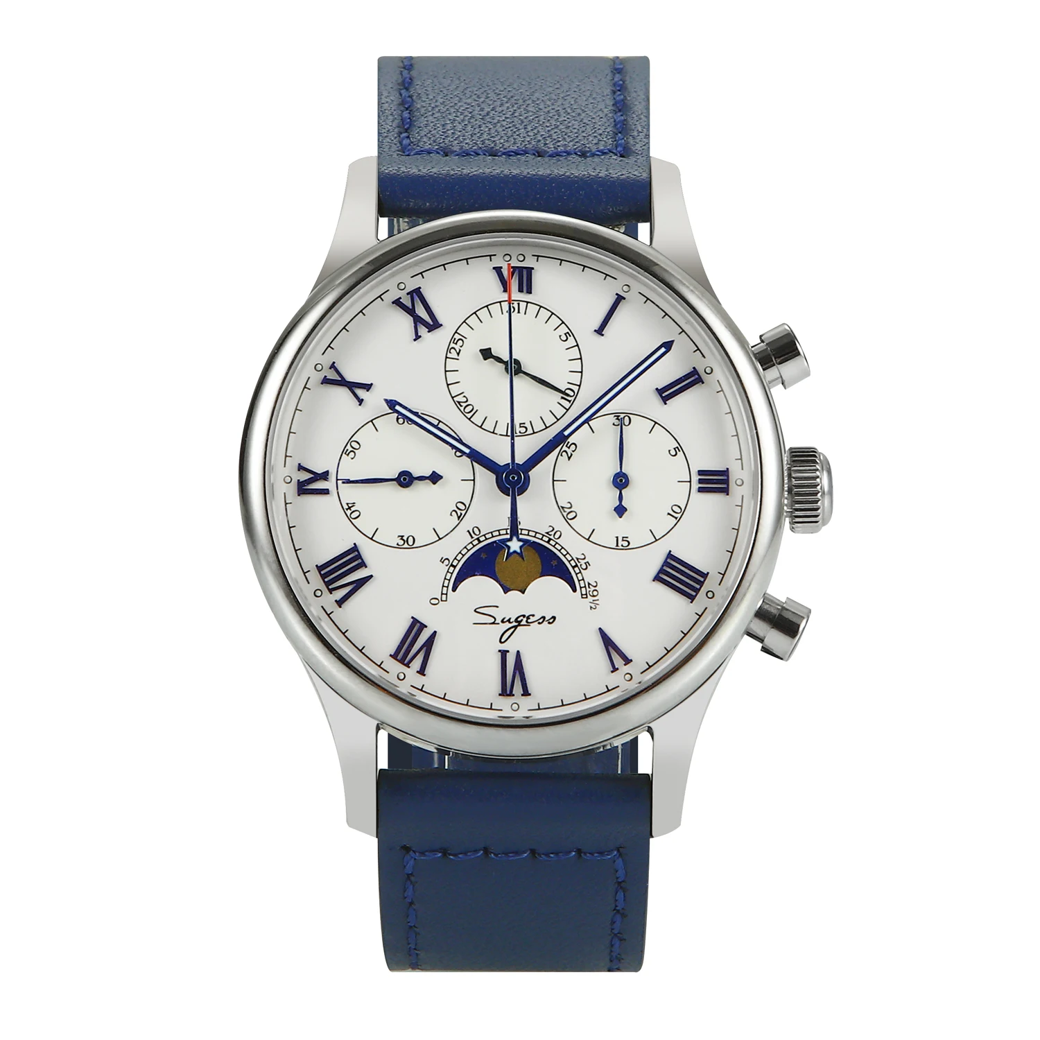 Sugess Chronograph Mechanical Watches Mens 2020 Moonphase 1963 Seagull Movement ST1908 Gooseneck 40mm Mens Watch Day And Date
Sugess Chronograph Mechanical Watches Mens 2020 Moonphase 1963 Seagull Movement ST1908 Gooseneck 40mm Mens Watch Day And Date