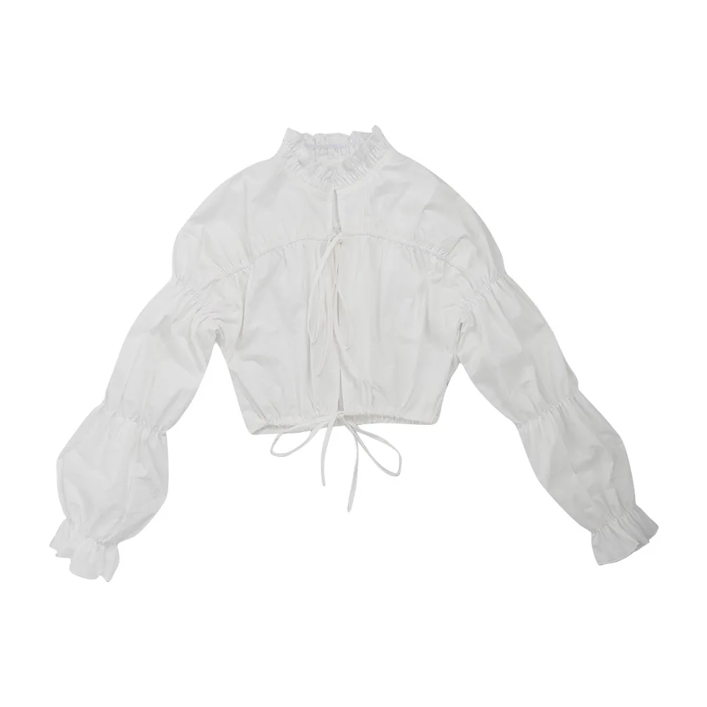 Autumn New Crop For Women Lace-up Draped Ruffles Long Sleeve Short Blouse Vintage Casual Streetwear Crop Tops
Autumn New Crop For Women Lace-up Draped Ruffles Long Sleeve Short Blouse Vintage Casual Streetwear Crop Tops