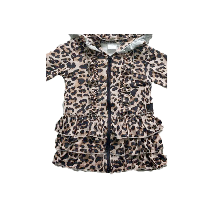 Женская леопардовая куртка с длинным рукавом осенне-зимняя на молнии для девочек