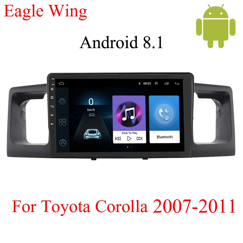 Автомобильный мультимедийный DVD плеер Android 8.1 для Toyota Corolla E120 e 120 BYD F3 2001 2011 стерео