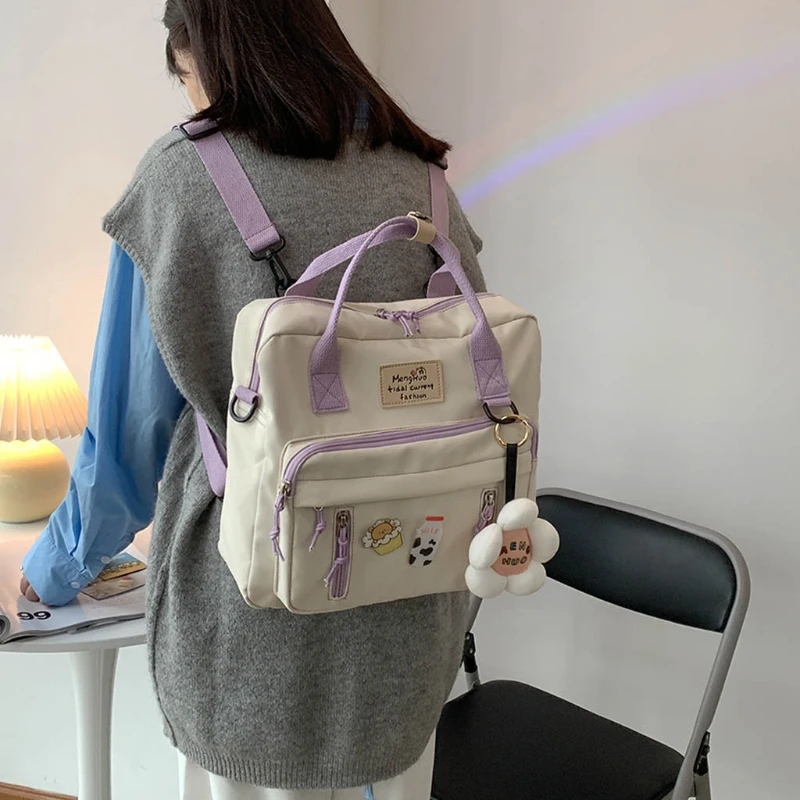Lovely Multifunctional Backpack Teenage Girl Ring buckle Portable Travel Bag Female Small Schoolbag Badge Women Backpacks
Lovely Multifunctional Backpack Teenage Girl Ring buckle Portable Travel Bag Female Small Schoolbag Badge Women Backpacks