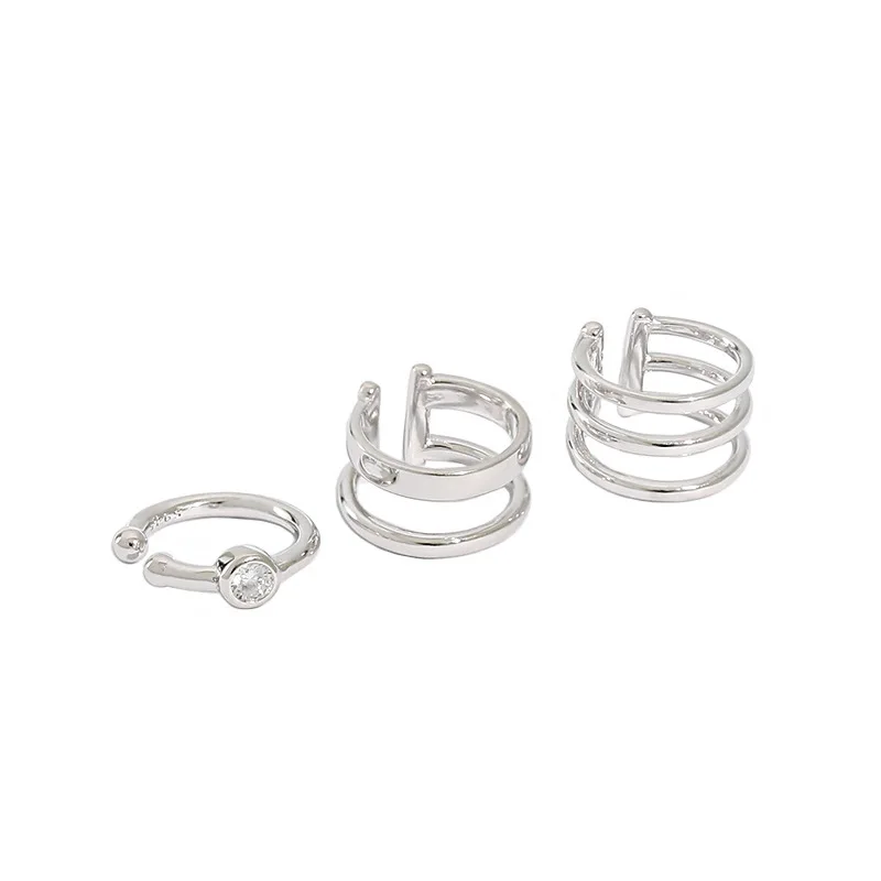 CH-1246 S925 sterling silver ear clip ins niche simple micro-inlaid zircon multi-layer ear clip ear buckle female wild earrings 
CH-1246 S925 sterling silver ear clip ins niche simple micro-inlaid zircon multi-layer ear clip ear buckle female wild earrings