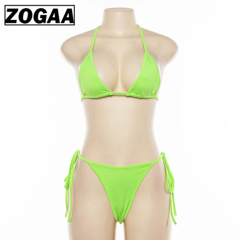 ZOGGA Summer Sexy Drawstring Halter Solid Color Female Bikini 100% High-grade Polyester No Fade/shrink/wrinkle 2 Piece Set Women
ZOGGA Summer Sexy Drawstring Halter Solid Color Female Bikini 100% High-grade Polyester No Fade/shrink/wrinkle 2 Piece Set Women