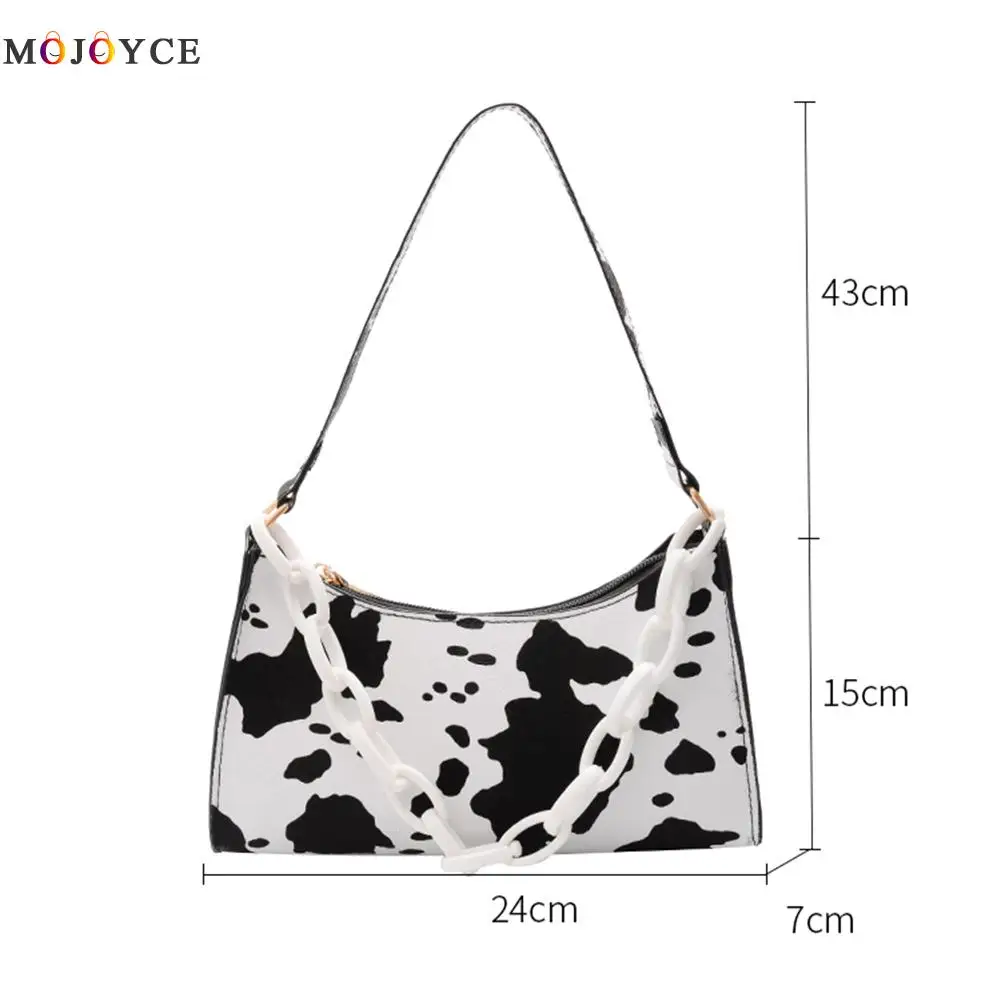 Women Cow Print PU Leather Handbags Lady Acrylic Underarm Chain Shoulder Bag Youth Ladies Fashion Simple Shopping Bag Tote
Women Cow Print PU Leather Handbags Lady Acrylic Underarm Chain Shoulder Bag Youth Ladies Fashion Simple Shopping Bag Tote