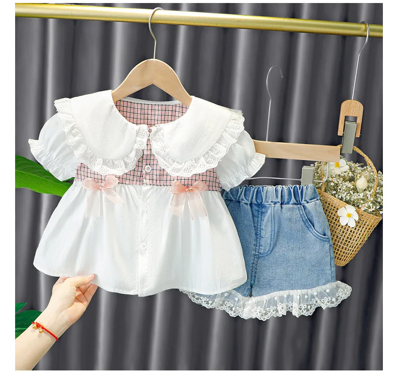 Fashion Girls Puff Sleeve Plaid Bow T-shirt Pants 3Pcs Kids Patch Stripe Tracksuits Toddler Clothes Lace Princess Suit
Fashion Girls Puff Sleeve Plaid Bow T-shirt Pants 3Pcs Kids Patch Stripe Tracksuits Toddler Clothes Lace Princess Suit