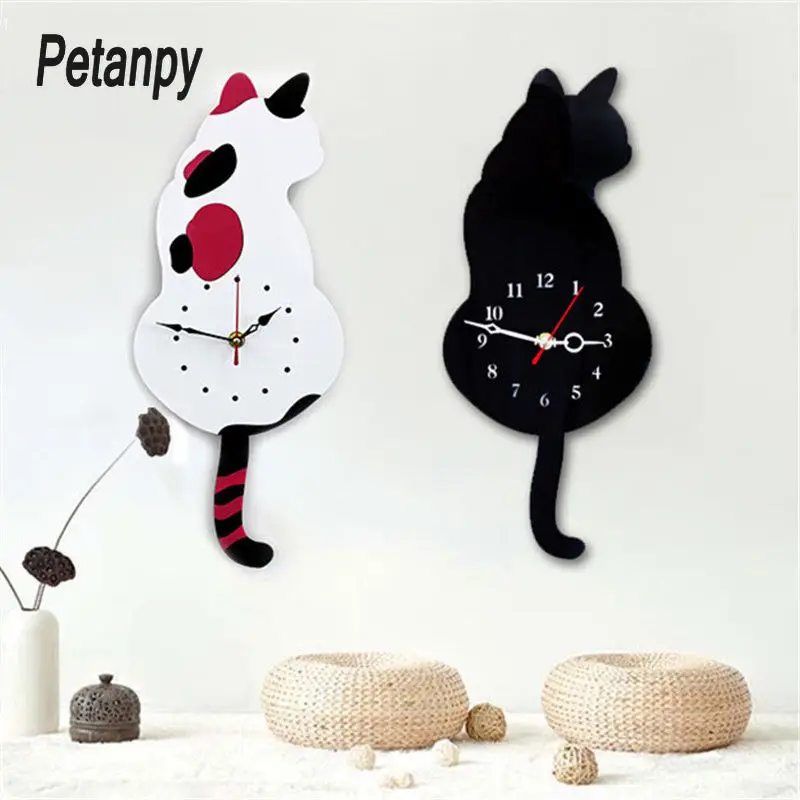 Creative Cute White/Black Wagging Tail Cat Wall Clock for Kids Bedroom Wall Decorative Wall Clocks Wagging Tail
Creative Cute White/Black Wagging Tail Cat Wall Clock for Kids Bedroom Wall Decorative Wall Clocks Wagging Tail