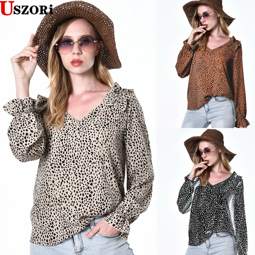 Women Ins 2022 Fashion Dot Shirt Pullover V-neck Casual Tops Leopard Print Long Sleeve Commuter Loose Blouse
Women Ins 2022 Fashion Dot Shirt Pullover V-neck Casual Tops Leopard Print Long Sleeve Commuter Loose Blouse