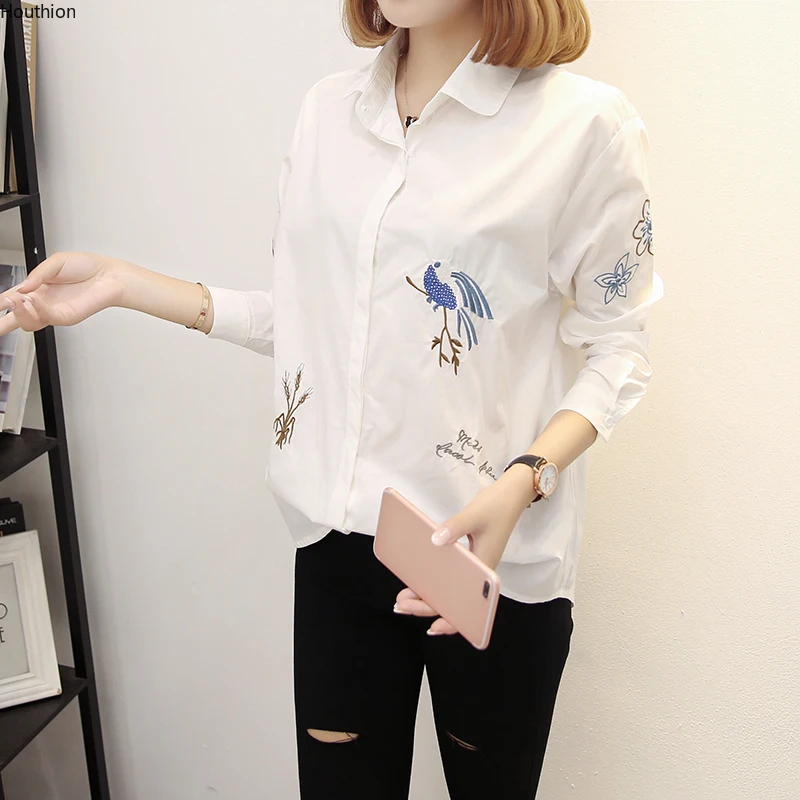 Autumn New Women's Blouse Polo Shirt Long Sleeve Top Embroidered Girl Cotton Casual Fashion Lady Loose
Autumn New Women's Blouse Polo Shirt Long Sleeve Top Embroidered Girl Cotton Casual Fashion Lady Loose