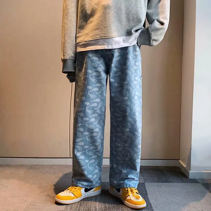Cashew flower black jeans men's straight tube loose spring and autumn summer Korean fashion men's baggy pants denim trousers
Cashew flower black jeans men's straight tube loose spring and autumn summer Korean fashion men's baggy pants denim trousers