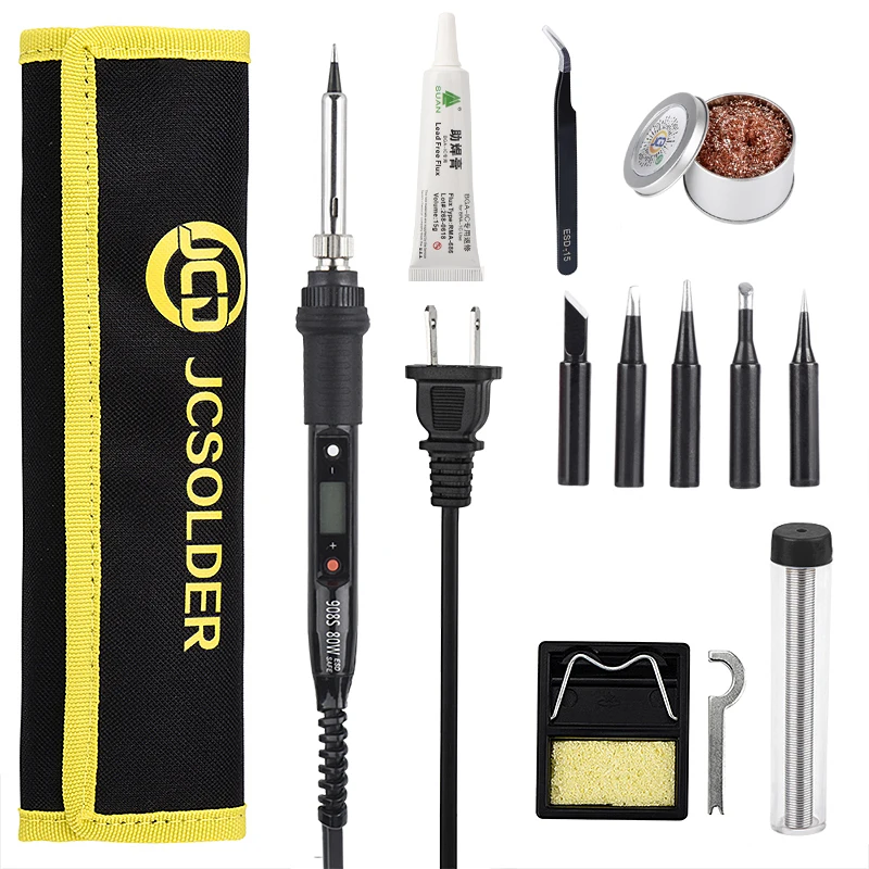 JCD Halloween DIY 80W Tin Soldering Iron Electric Kit Soldering Stand Welding Tool Soldering Set for Soldering DIY Kit Gift
JCD Halloween DIY 80W Tin Soldering Iron Electric Kit Soldering Stand Welding Tool Soldering Set for Soldering DIY Kit Gift