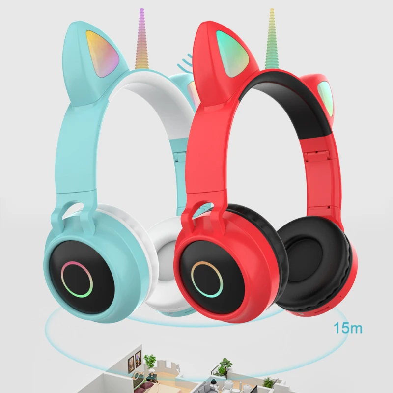 Bluetooth Headphones glowing cute LED Cat Ear Paw Girls Gift Kids Headset Wireless HIFI Stereo Bass 3.5mm Plug With Mic
Bluetooth Headphones glowing cute LED Cat Ear Paw Girls Gift Kids Headset Wireless HIFI Stereo Bass 3.5mm Plug With Mic
