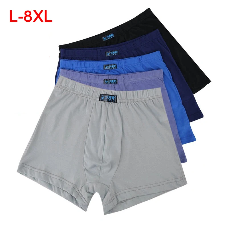 5 шт./лот мужские трусы больших размеров 6XL 7XL 8XL мужское нижнее белье хлопковые