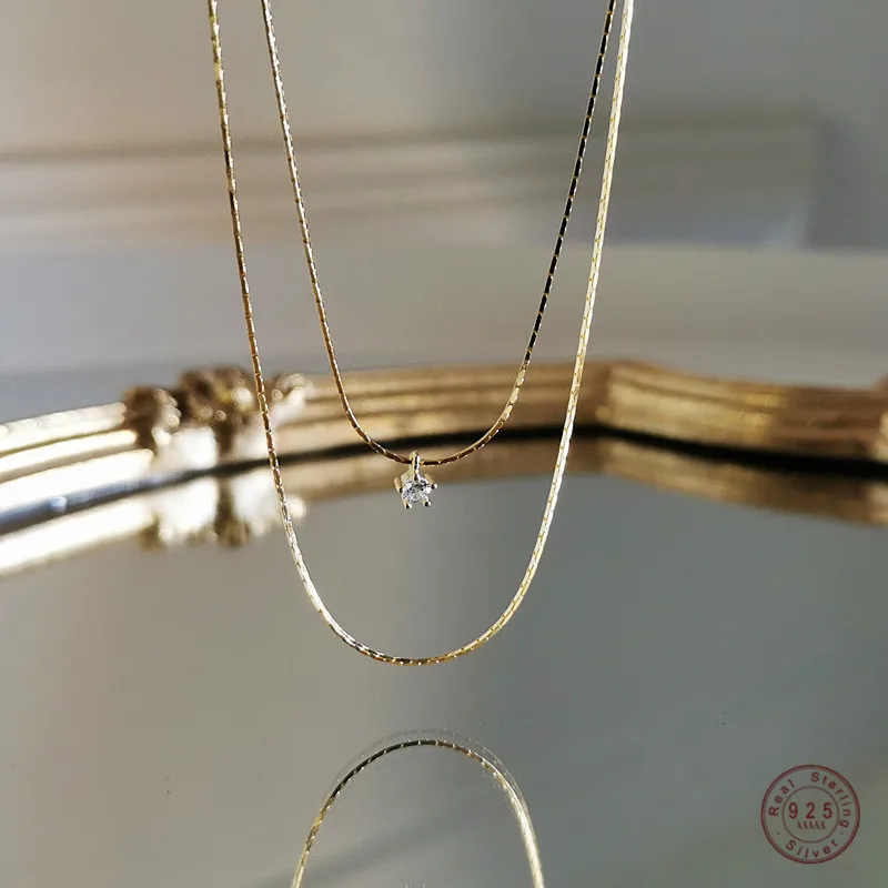 925 Sterling sSilver French Simple Crystal Pendant Multi-layer Clavicle Chain Necklace Women Mature Sexy Party Jewelry Gift
925 Sterling sSilver French Simple Crystal Pendant Multi-layer Clavicle Chain Necklace Women Mature Sexy Party Jewelry Gift