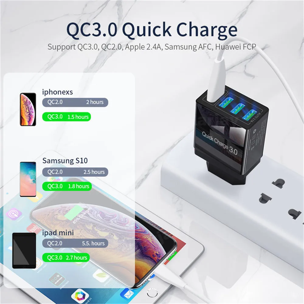 Marjay USB зарядное устройство быстрое 3 0 для мобильного телефона iPhone samsung Xiaomi huawei ЕС