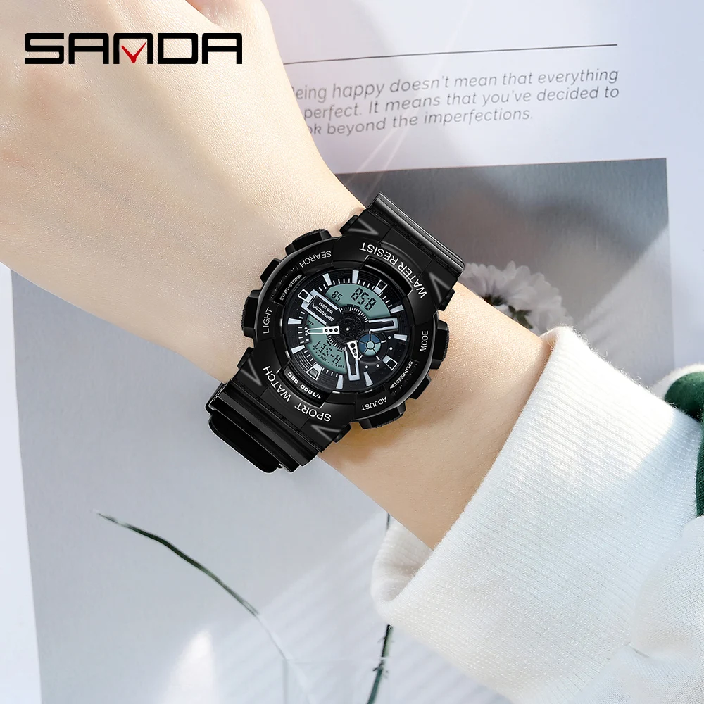 SANDA G Style Sports Woman Watch Casual LED Digital Military Waterproof Watches Women Chronograph Alarm Clock | Наручные часы