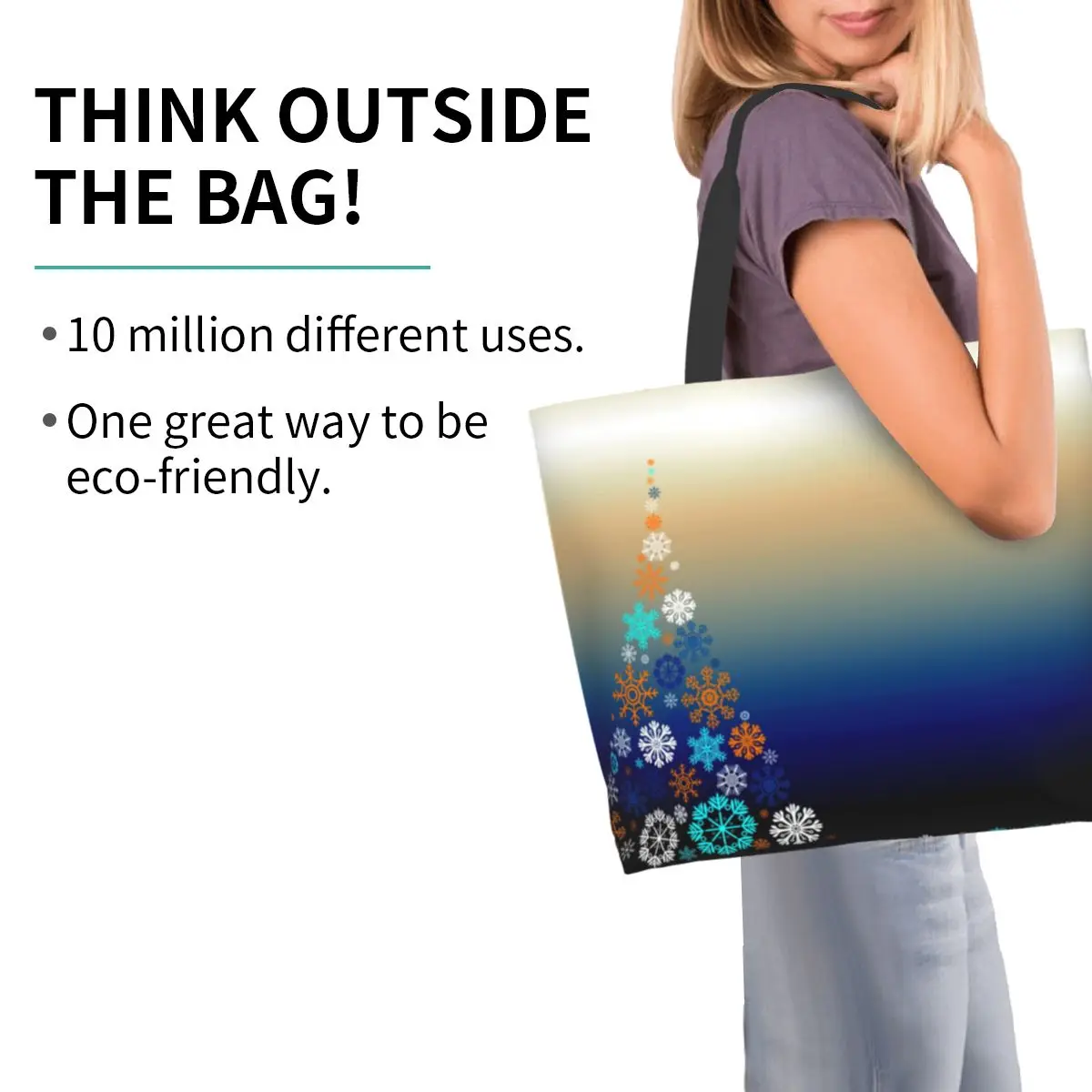 Женская сумка через плечо с рождественской тематикой 
Женская сумка через плечо с рождественской тематикой