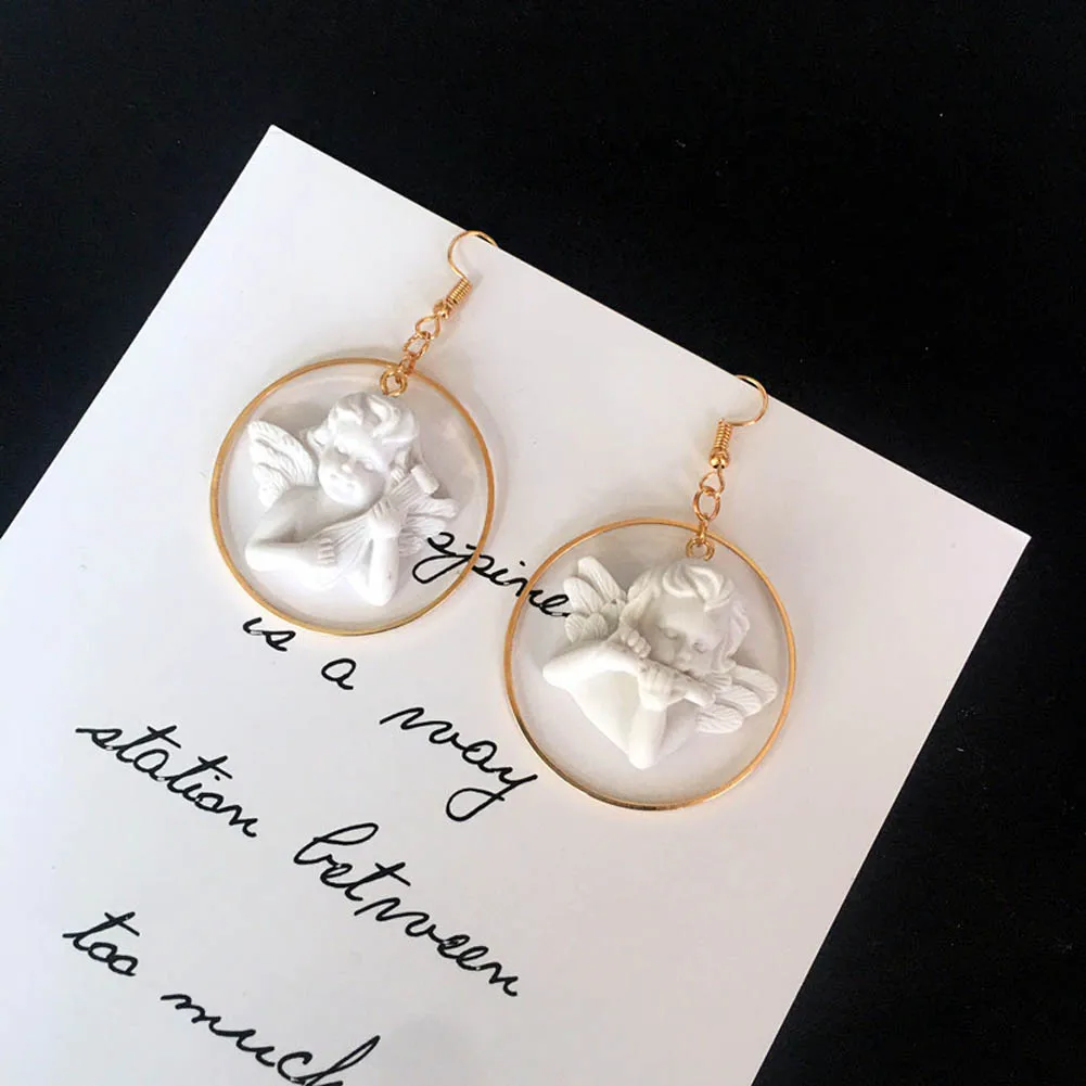New Harajuku Cute Cupid Angel Pendant Drop Earring, Round Gold Metal Punk Chain Jewelry for Cool Women Friendship Girl Gifts
New Harajuku Cute Cupid Angel Pendant Drop Earring, Round Gold Metal Punk Chain Jewelry for Cool Women Friendship Girl Gifts