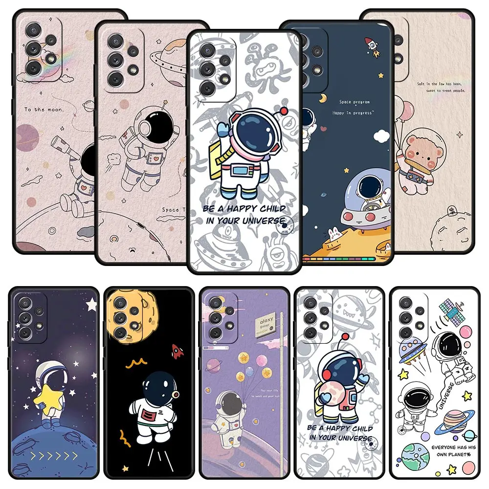 Cartoon Astronaut Case for Samsung Galaxy A12 A51 A52 A71 A21s A32 A31 A02s A72 A41 A11 A22 A01 A42 Black Soft Phone Coque
Cartoon Astronaut Case for Samsung Galaxy A12 A51 A52 A71 A21s A32 A31 A02s A72 A41 A11 A22 A01 A42 Black Soft Phone Coque