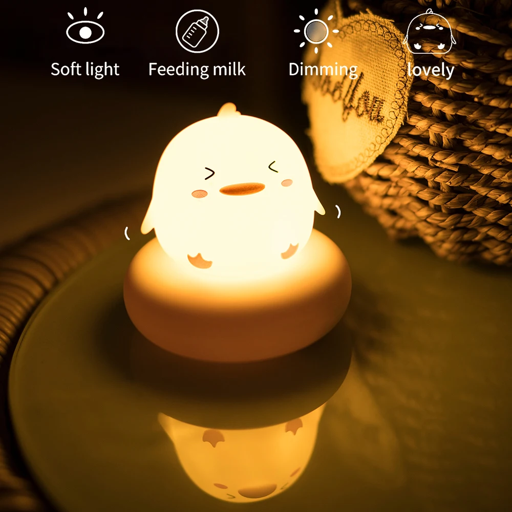 Фото Светодиодный ночсветильник с сенсорным управлением зарядка через USB милая