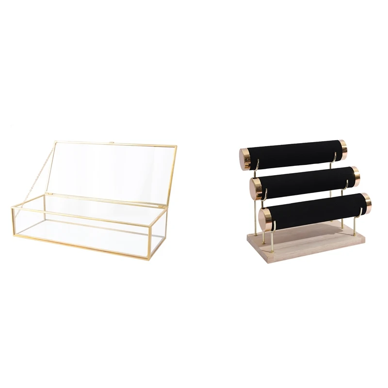 Wooden Bottom Gold 3-Layer Watch Storage Rack Black & Simple Gold Rim Glass Jewelry Box Jewelry Storage Box
Wooden Bottom Gold 3-Layer Watch Storage Rack Black & Simple Gold Rim Glass Jewelry Box Jewelry Storage Box