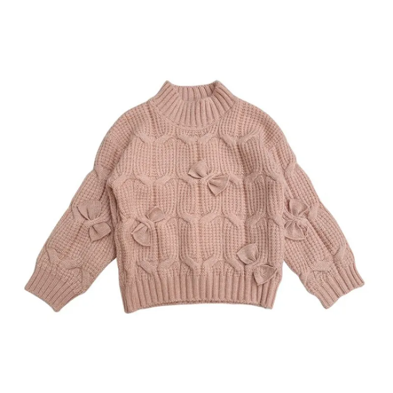 Cute Bow Pullover Knitting Kids Sweaters Spring Winter Baby Girls Warm Tops Bottoming Children Clothes High Quality
Cute Bow Pullover Knitting Kids Sweaters Spring Winter Baby Girls Warm Tops Bottoming Children Clothes High Quality