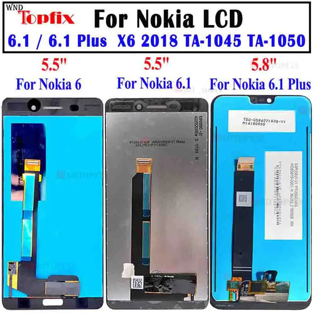 Для Nokia6 Nokia 6 1 ЖК дисплей сенсорный экран дигитайзер X6 2018 TA 1045 1050 для Plus