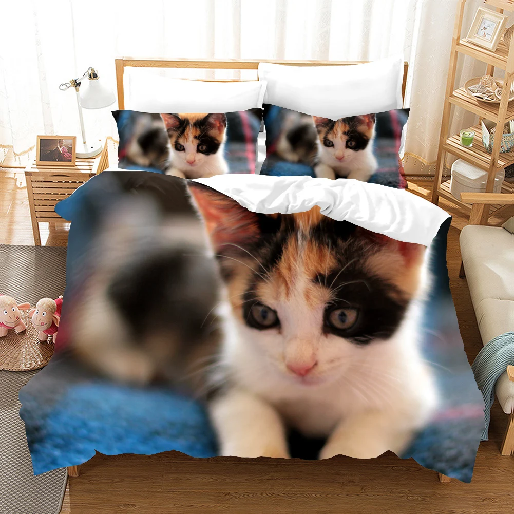 Home Living Luxury 3D Cat Print Comfortable Duvet Cover Pillowcase Kids Bedding Set Queen Size Bed Linen Set 2/3Pcs 
Home Living Luxury 3D Cat Print Comfortable Duvet Cover Pillowcase Kids Bedding Set Queen Size Bed Linen Set 2/3Pcs