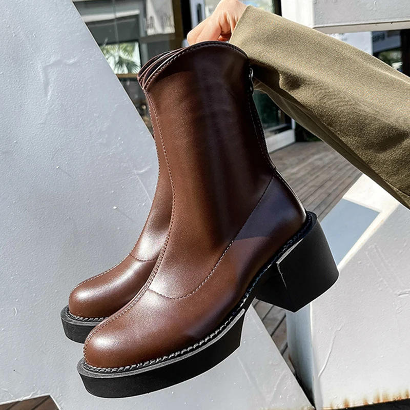 Fashion Zipper Pu Leather Boots Ankle Women 2022 New Winter Chelsea Boots Chunky Snow Mid Heels Fashion Goth Shoes Mujer Zapatos
Fashion Zipper Pu Leather Boots Ankle Women 2022 New Winter Chelsea Boots Chunky Snow Mid Heels Fashion Goth Shoes Mujer Zapatos