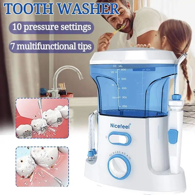 Nicefeel Water Dental Flosser Electric Oral Irrigator Care Dental Flosser Water Toothbrush Dental SPA with 7pcs Tips 
Nicefeel Water Dental Flosser Electric Oral Irrigator Care Dental Flosser Water Toothbrush Dental SPA with 7pcs Tips