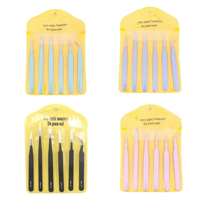 6Pcs/10Pcs stainless steel tweezers anti-static tweezers electrical wiring crimping connectors industrial tweezers hand tools
6Pcs/10Pcs stainless steel tweezers anti-static tweezers electrical wiring crimping connectors industrial tweezers hand tools