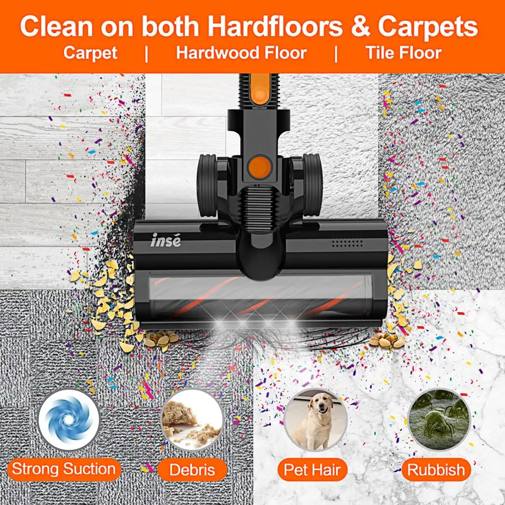 Cordless Vacuum Cleaner Brushless Motor Stick Vacume, 2A006SE Up to 40 Mins Runtime 2500mAh Rechargeable Battery, 5-in-1
Cordless Vacuum Cleaner Brushless Motor Stick Vacume, 2A006SE Up to 40 Mins Runtime 2500mAh Rechargeable Battery, 5-in-1