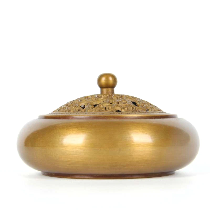 MOZART Bronze Pure Copper Crafts Oblate Furnace Round Incense Burner, Brass
MOZART Bronze Pure Copper Crafts Oblate Furnace Round Incense Burner, Brass