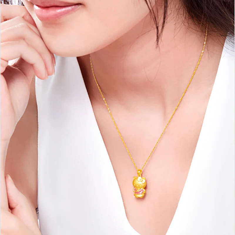 New style Japanese manga KT cat 3D gold pendant wearing a kimono, Korean cute necklace
New style Japanese manga KT cat 3D gold pendant wearing a kimono, Korean cute necklace
