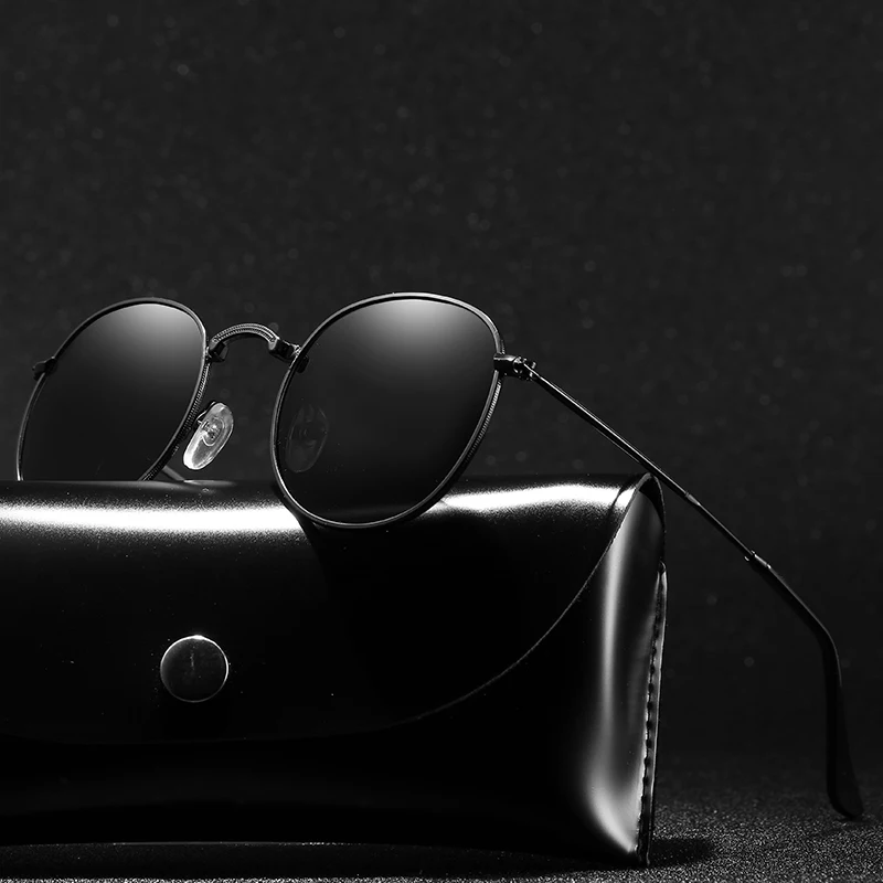 With Case Round Polarized Sunglasses Men Brand Designer Polaroid Sun Glasses Women Metal Frame Black Lens Eyewear Driving
With Case Round Polarized Sunglasses Men Brand Designer Polaroid Sun Glasses Women Metal Frame Black Lens Eyewear Driving