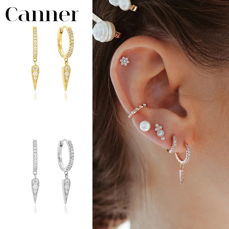 Punk 925 sterling silver Crystal Triangle Small Hoop Earrings for Women CZ Zircon Gold Silver color Earrings
Punk 925 sterling silver Crystal Triangle Small Hoop Earrings for Women CZ Zircon Gold Silver color Earrings