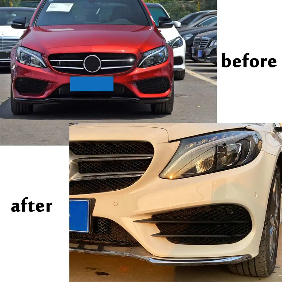 Пара, Решетка переднего бампера для Mercedes Benz C Class W205 C180 C200 C260 2015-2018, гоночные решетки, Внешние детали 
Пара, Решетка переднего бампера для Mercedes Benz C Class W205 C180 C200 C260 2015-2018, гоночные решетки, Внешние детали