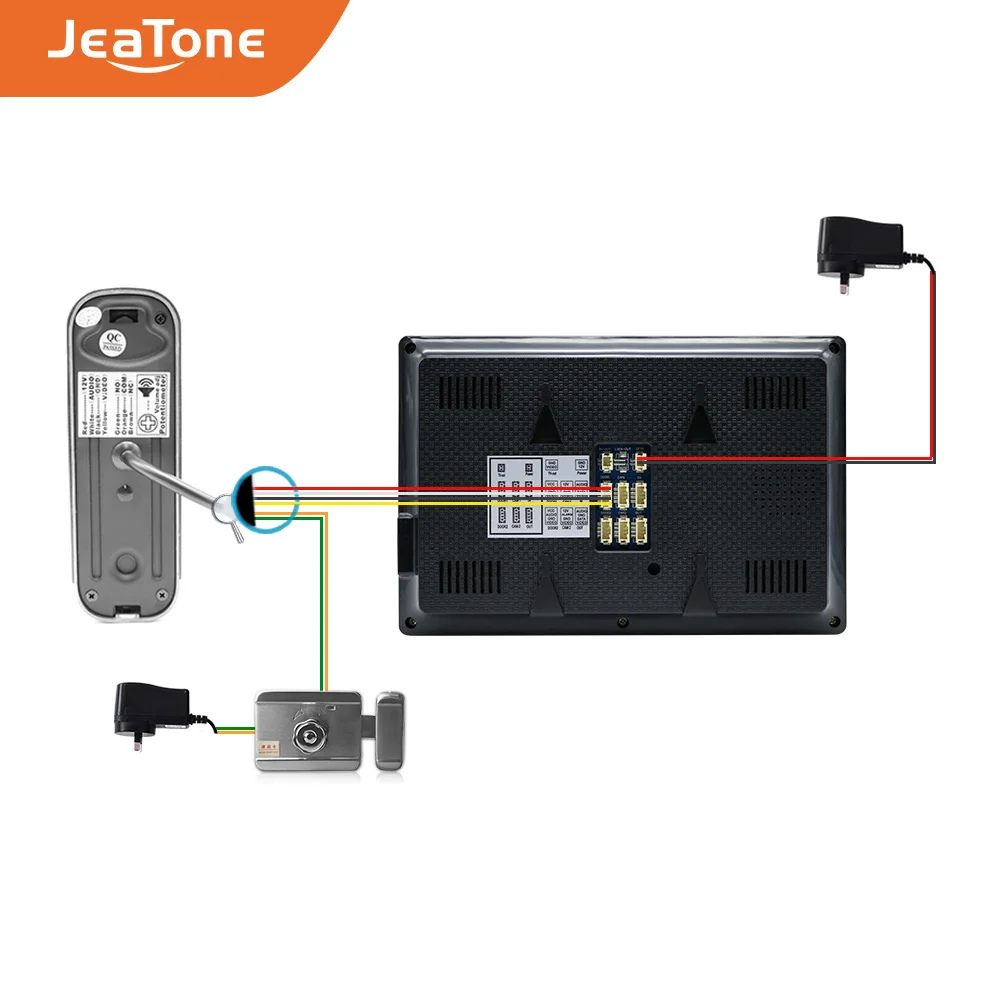 Видеодомофон Jeatone с сенсорным экраном 7 дюймов цветной видеодомофон +