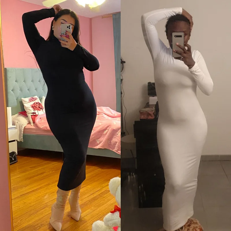 Платье женское средней длины с длинным рукавом, эластичное элегантное облегающее длинное платье с высоким воротником и леопардовым принто... 
Платье женское средней длины с длинным рукавом, эластичное элегантное облегающее длинное платье с высоким воротником и леопардовым принто...