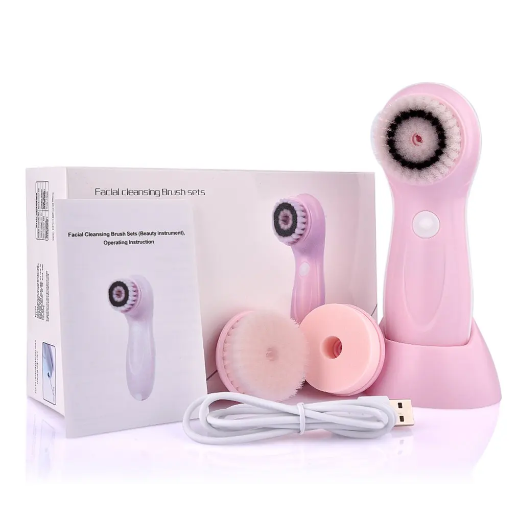 3 Heads / Set Multifunctional Electric Face Cleanser Usb Rechargeable Facial Washing Brush Machine Face Skin Care Tools 
3 Heads / Set Multifunctional Electric Face Cleanser Usb Rechargeable Facial Washing Brush Machine Face Skin Care Tools