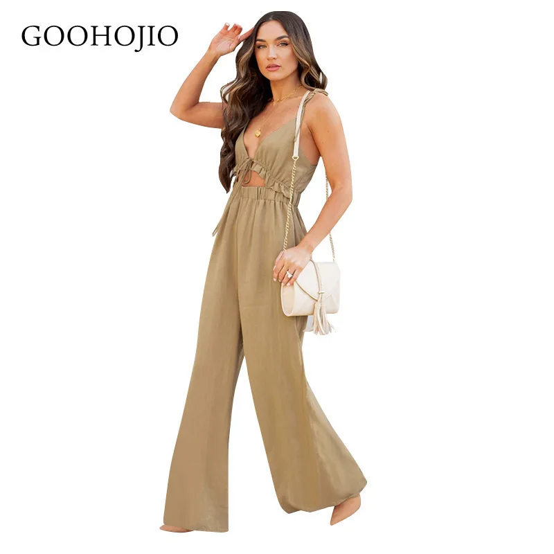 GOOHOJIO 2021 Spring Autumn New Backless Jumpsuit for Ladies Casual Rompers Womens Sleeveless High Waist One Piece Suit Women
GOOHOJIO 2021 Spring Autumn New Backless Jumpsuit for Ladies Casual Rompers Womens Sleeveless High Waist One Piece Suit Women