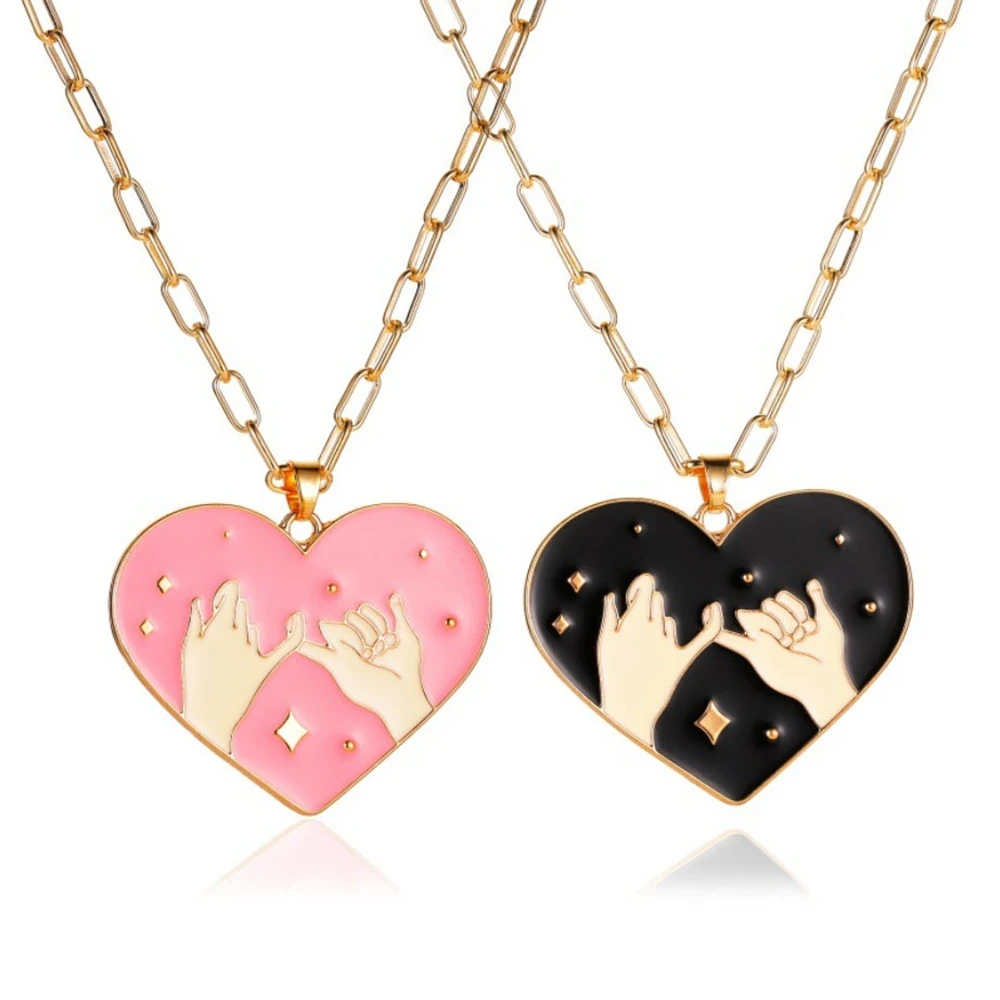 1 Pair Lover Cartoon Couple Necklace Exaggerated Large Heart Pendant Drop Dangle Men Women Pull Hook Clavicle Chain Jewelry
1 Pair Lover Cartoon Couple Necklace Exaggerated Large Heart Pendant Drop Dangle Men Women Pull Hook Clavicle Chain Jewelry