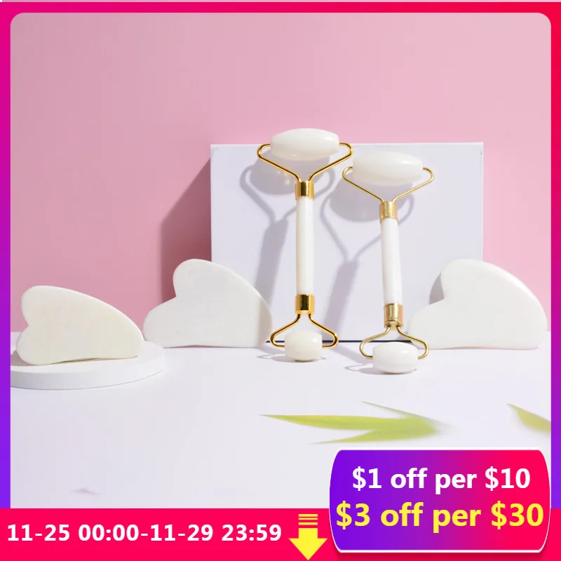 Jade roller Jade Beauty stick face beauty device double head face jade massage roller scraping board set
Jade roller Jade Beauty stick face beauty device double head face jade massage roller scraping board set