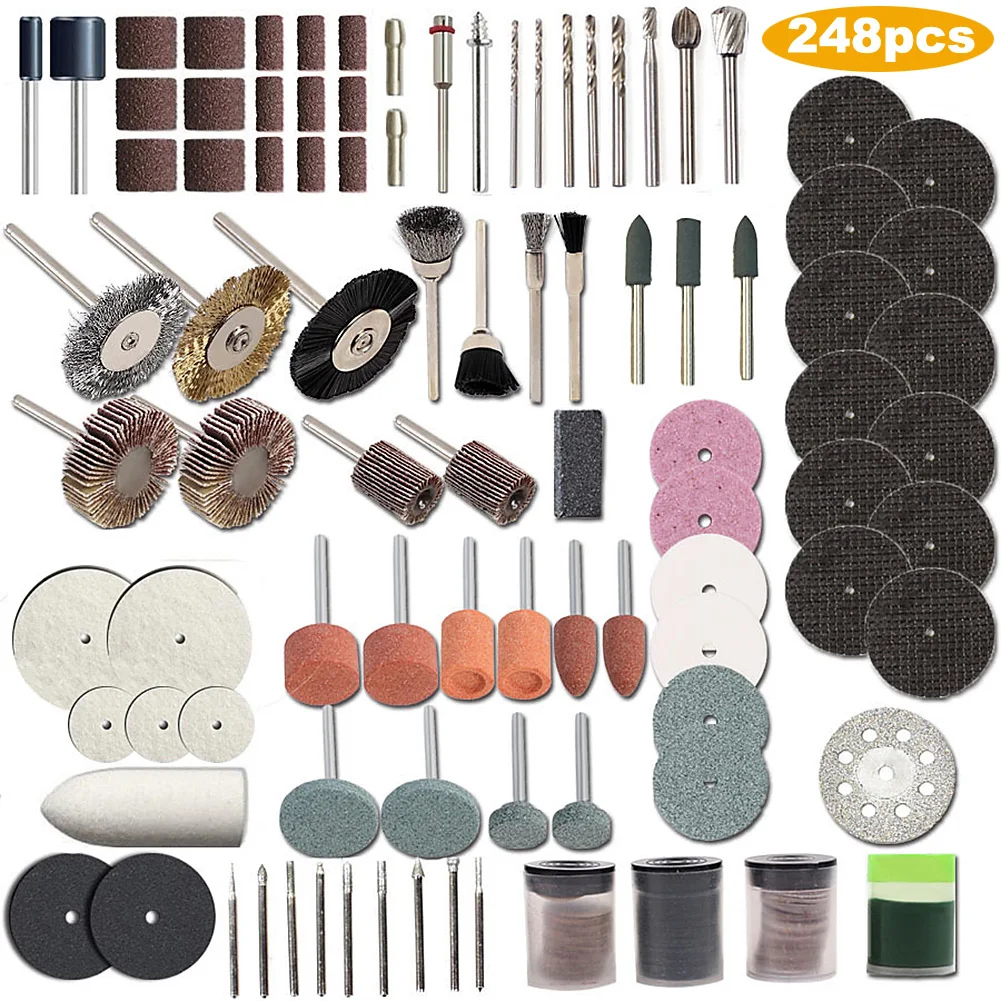 On Sale! 248Pcs Rotary Accessories Set Rotary Tool Kit herramientas for Craft Projects DIY Creations Cutting Engraving реноватор
On Sale! 248Pcs Rotary Accessories Set Rotary Tool Kit herramientas for Craft Projects DIY Creations Cutting Engraving реноватор