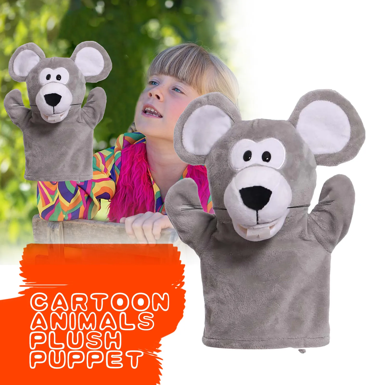 

Cartoon toys for children Animals Parent-Child Puzzle Plush Toy Mouth Can Start Puppet zabawki dla dzieci FE