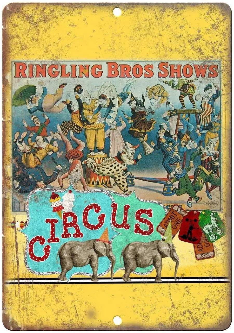 Metal Wall Sign Sign Ringling Bros Shows Circus Outdoor Performance Wall Decoration Vintage Retro Metal Sign 8X12 Inches
Metal Wall Sign Sign Ringling Bros Shows Circus Outdoor Performance Wall Decoration Vintage Retro Metal Sign 8X12 Inches
