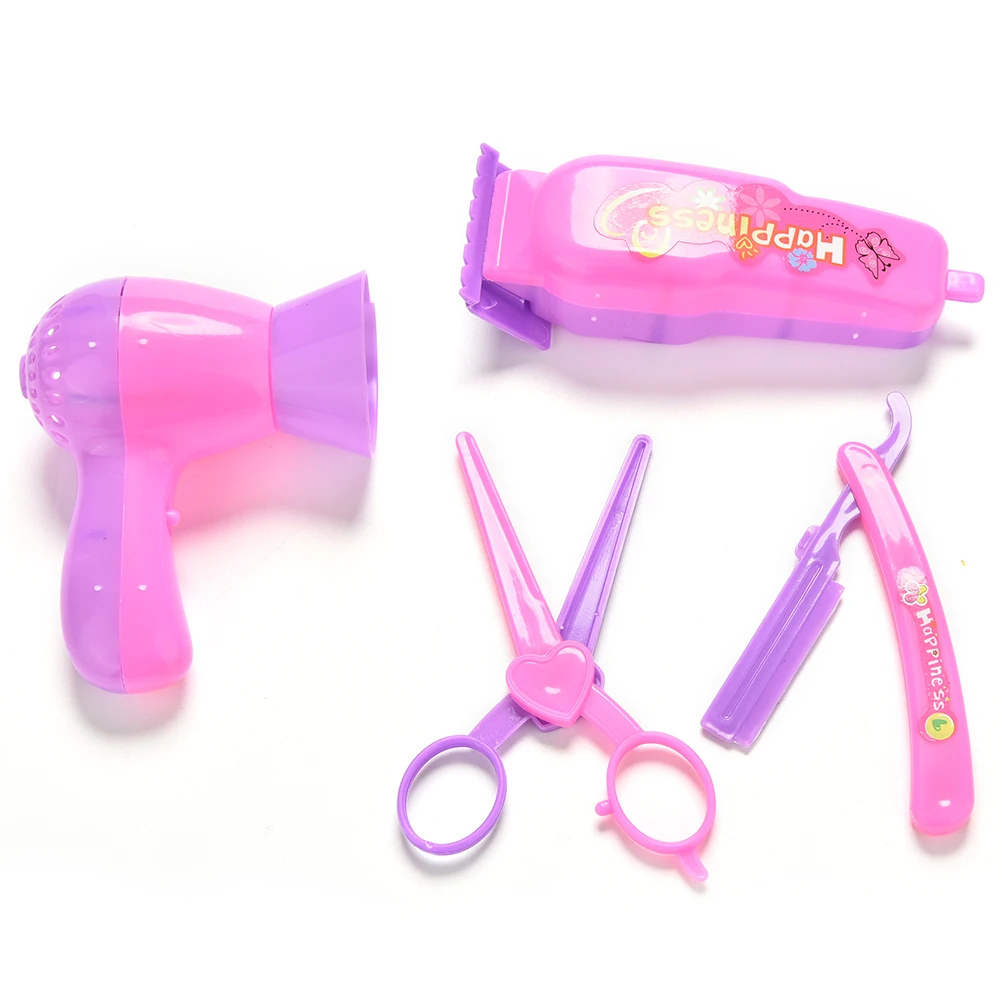4 Pcs/set Eyebrow Razor Hair Dryer Scissors For Doll Barber Tools Toys Salons Care Girls Gifts Dolls Accessories | Игрушки и хобби