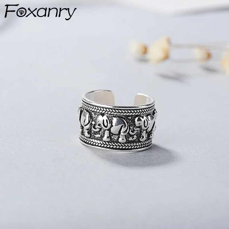 Foxanry Stamp Vintage Animal Elephant Open Rings Thai Silver Jewelry For Women Gift old fashion Adjustable Rings
Foxanry Stamp Vintage Animal Elephant Open Rings Thai Silver Jewelry For Women Gift old fashion Adjustable Rings