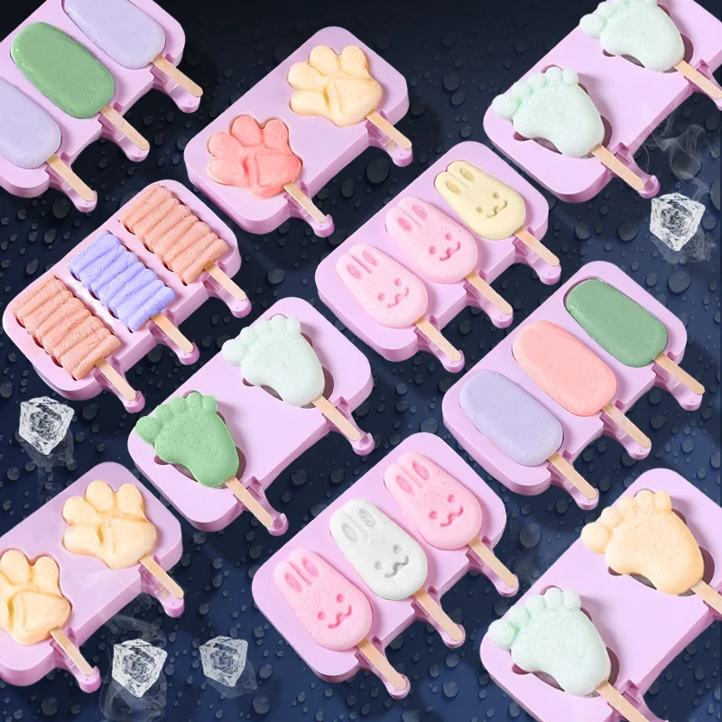 Silicone Ice Cream Mold Reusable Ice Cubes Tray Freeze Popsicle Mold Christmas Decor DIY Ice Cream Maker Tool With 50 Wood Stick
Silicone Ice Cream Mold Reusable Ice Cubes Tray Freeze Popsicle Mold Christmas Decor DIY Ice Cream Maker Tool With 50 Wood Stick